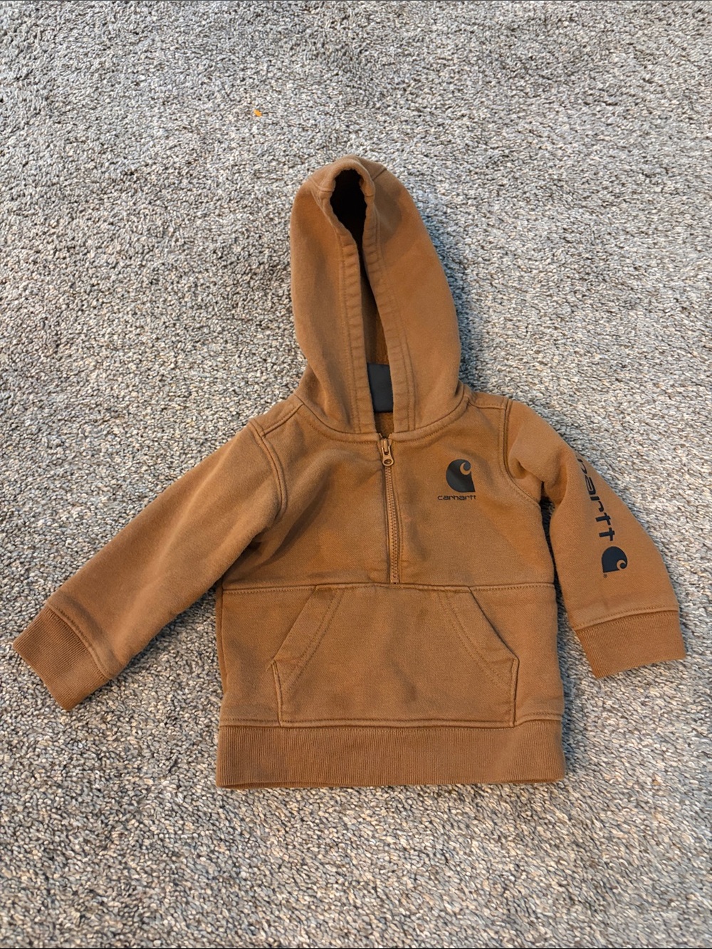 Carhartt Kids Caramel Brown Half-Zip Hooded Sweatshirt